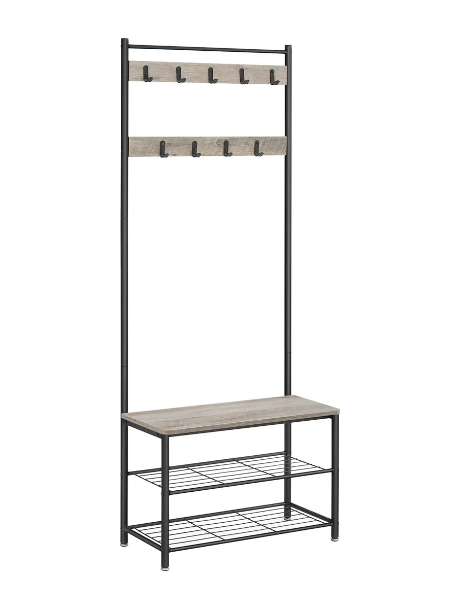VASAGLE Coat Rack, Hall Tree With Shoe Storage Bench