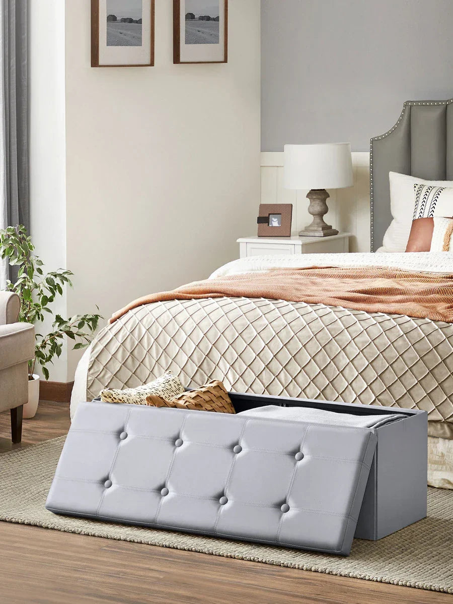 SONGMICS 43 Inches Folding Storage Ottoman Bench Storage