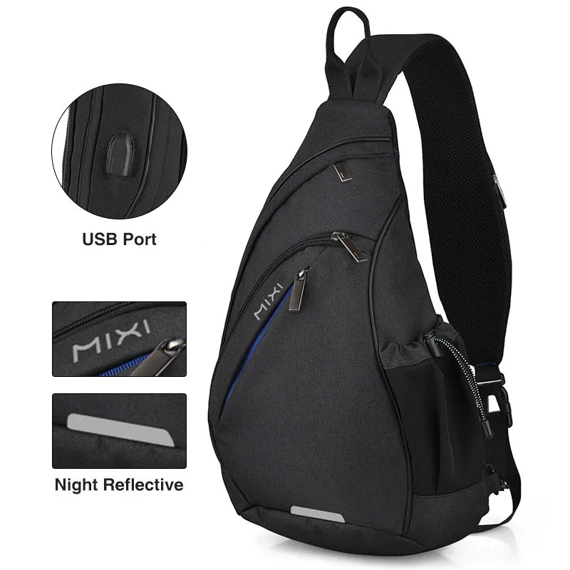 Mixi Unisex Sling Shoulder Backpack