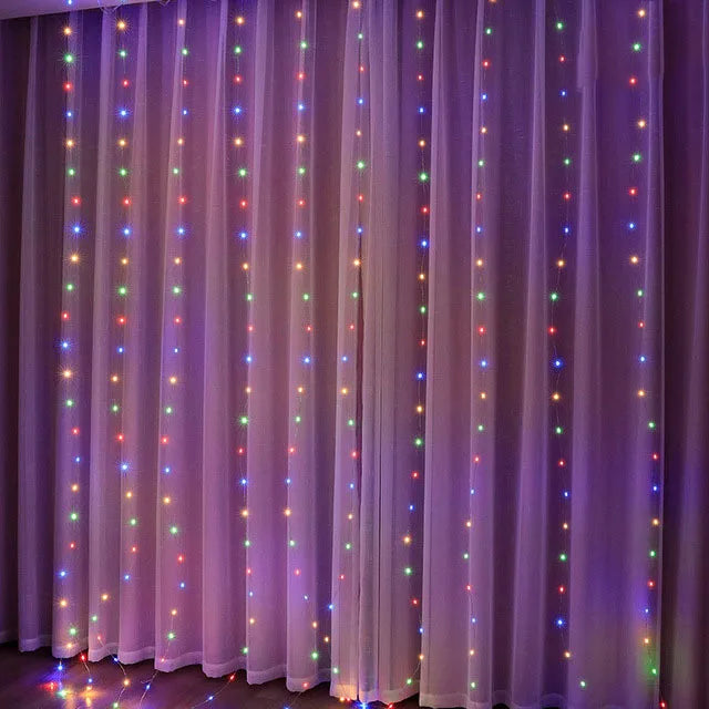Christmas Curtain Fairy Lights Garland