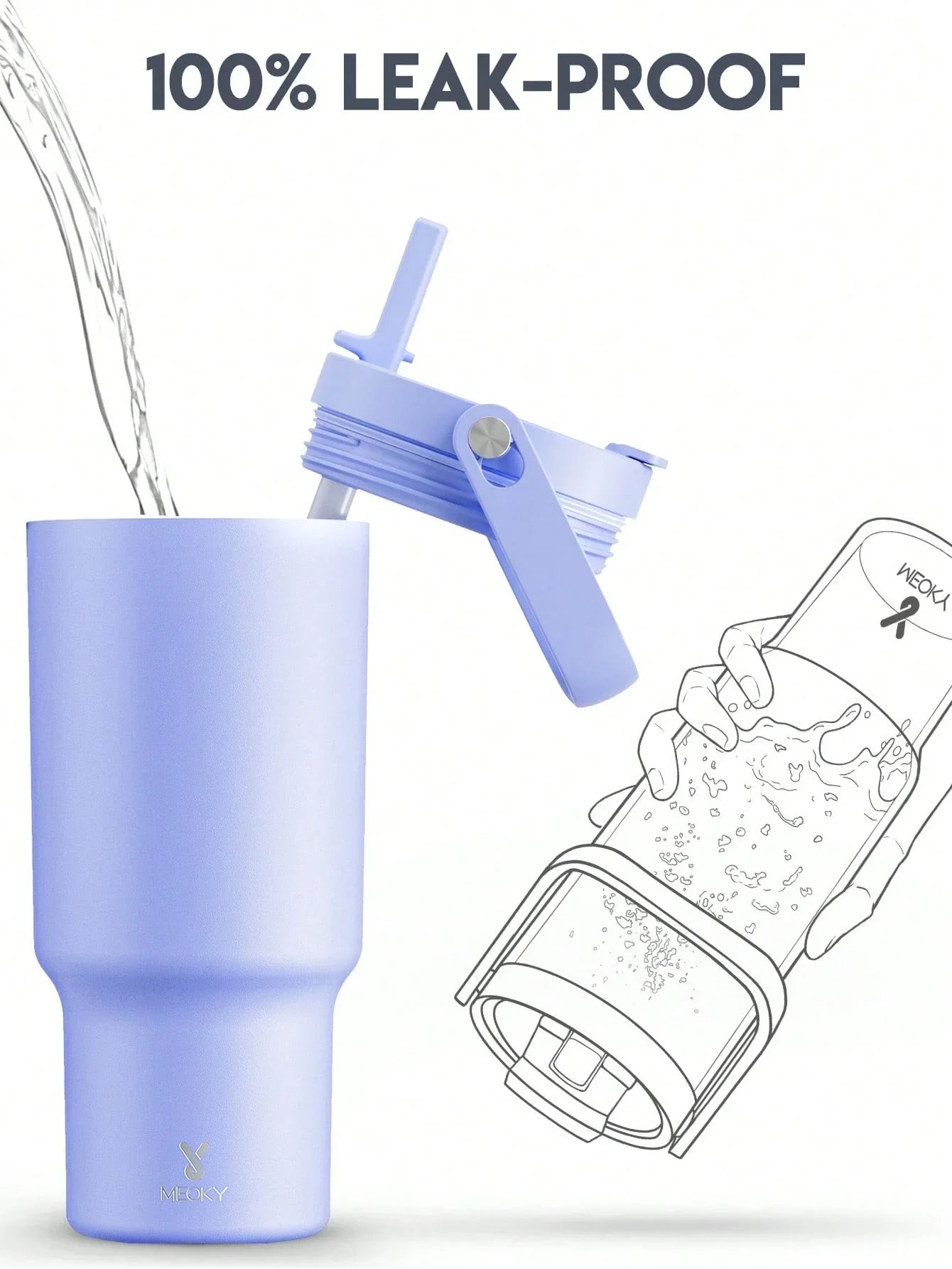 Meoky 32oz Insulated Handle Cup