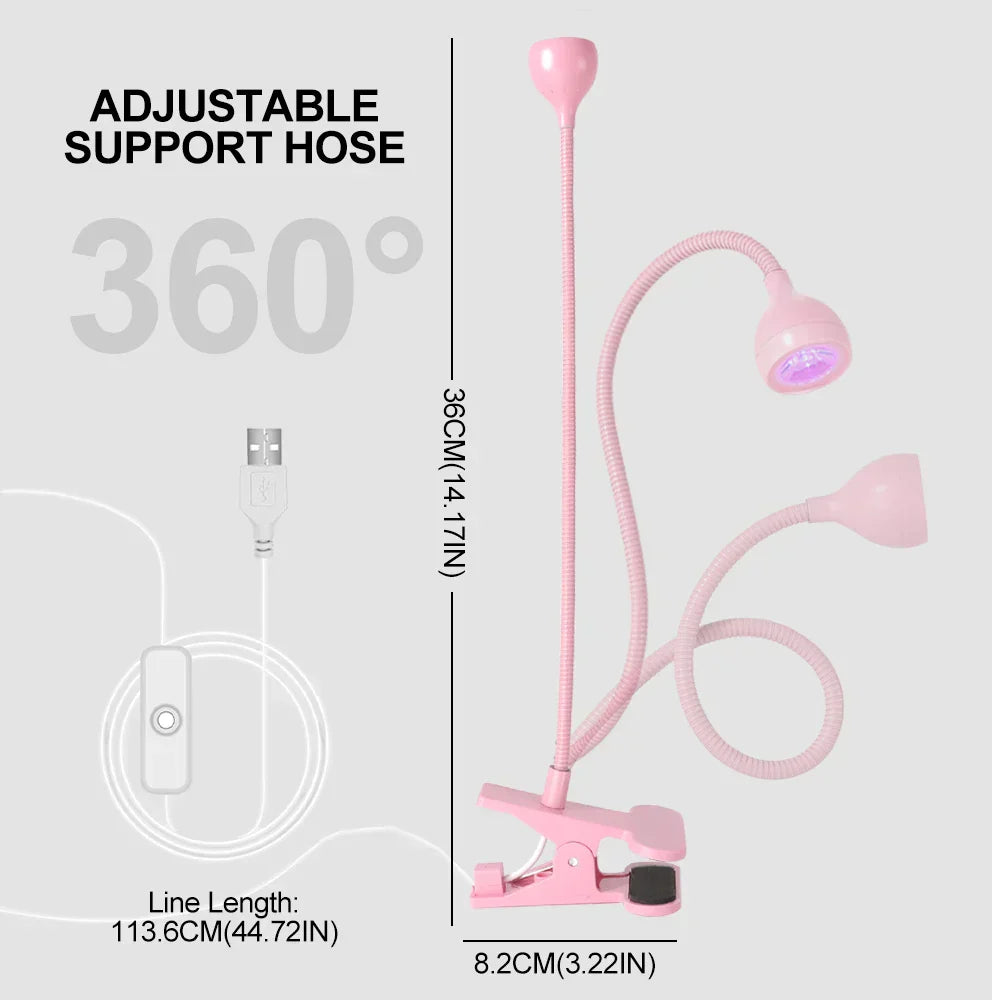 Compact Clip-On UV Nail Lamp