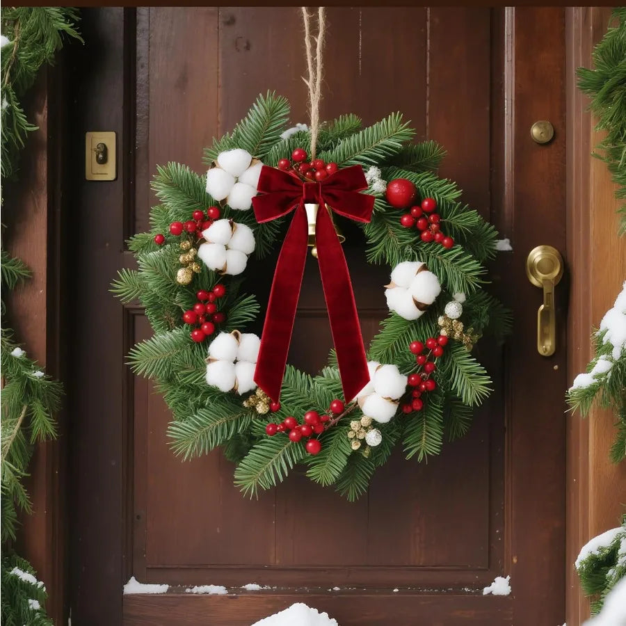 16pcs Velvet Ribbon Christmas Bows