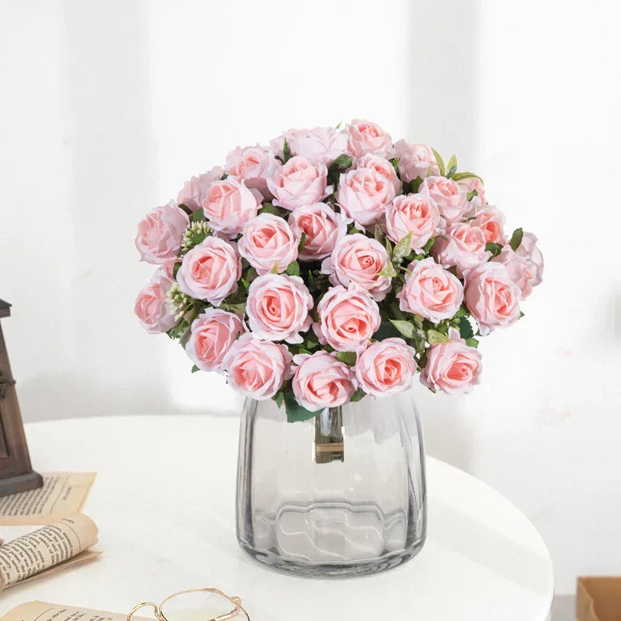 Silk White Rose Bouquet