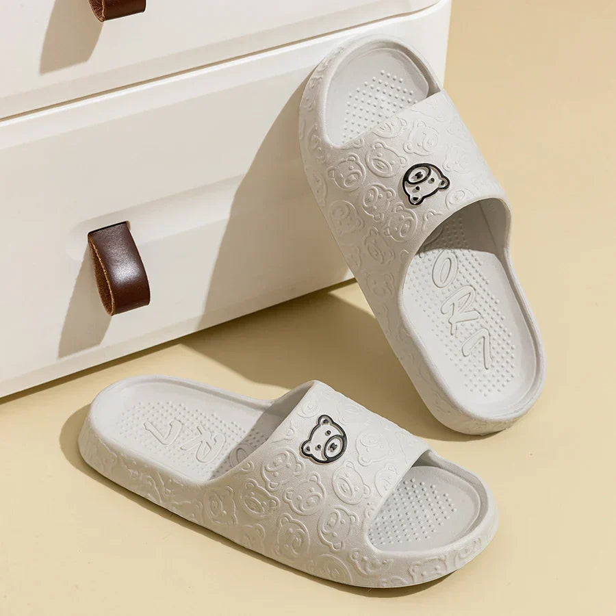 Summer Bear Print Slippers