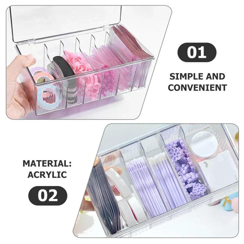 Transparent Eyelash and Swab Organizer