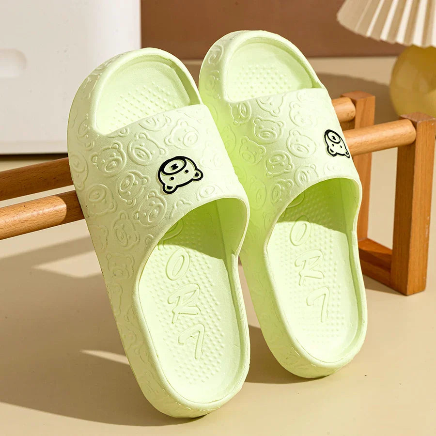Summer Bear Print Slippers