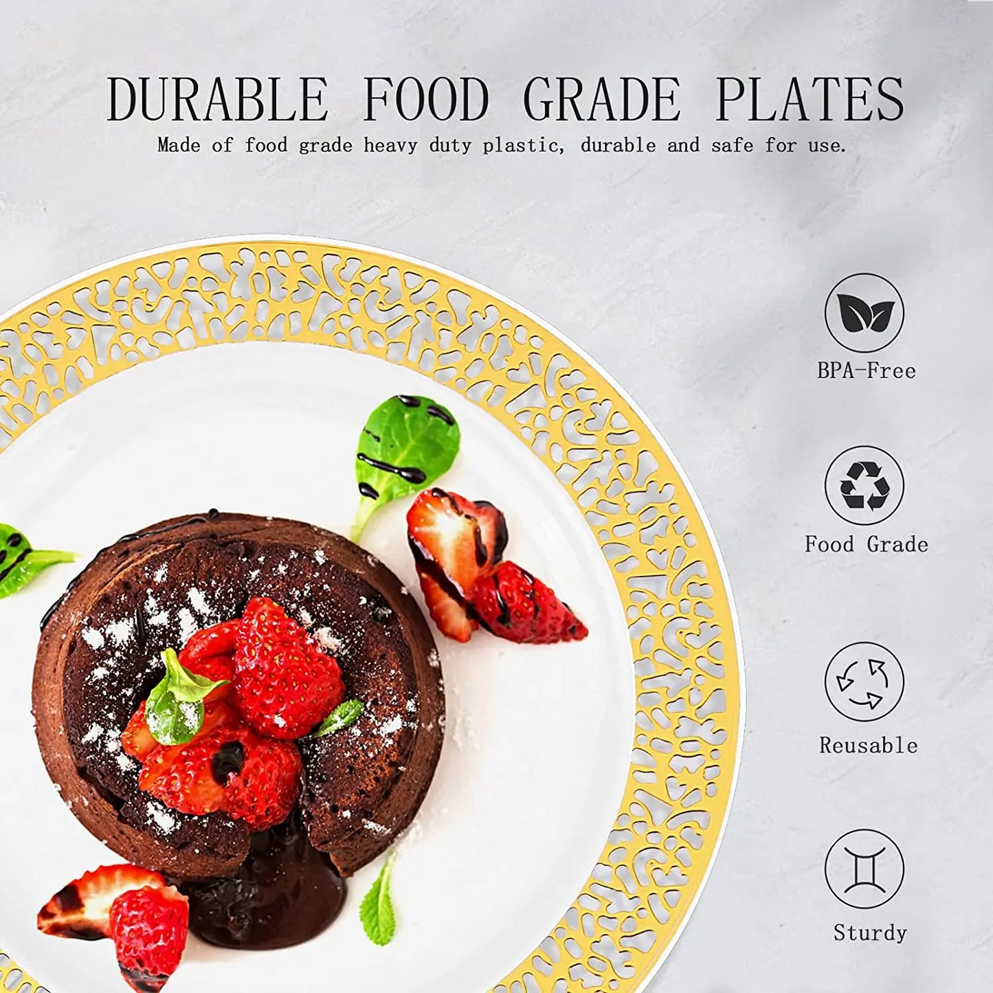 Gold Plastic Party Plate Set