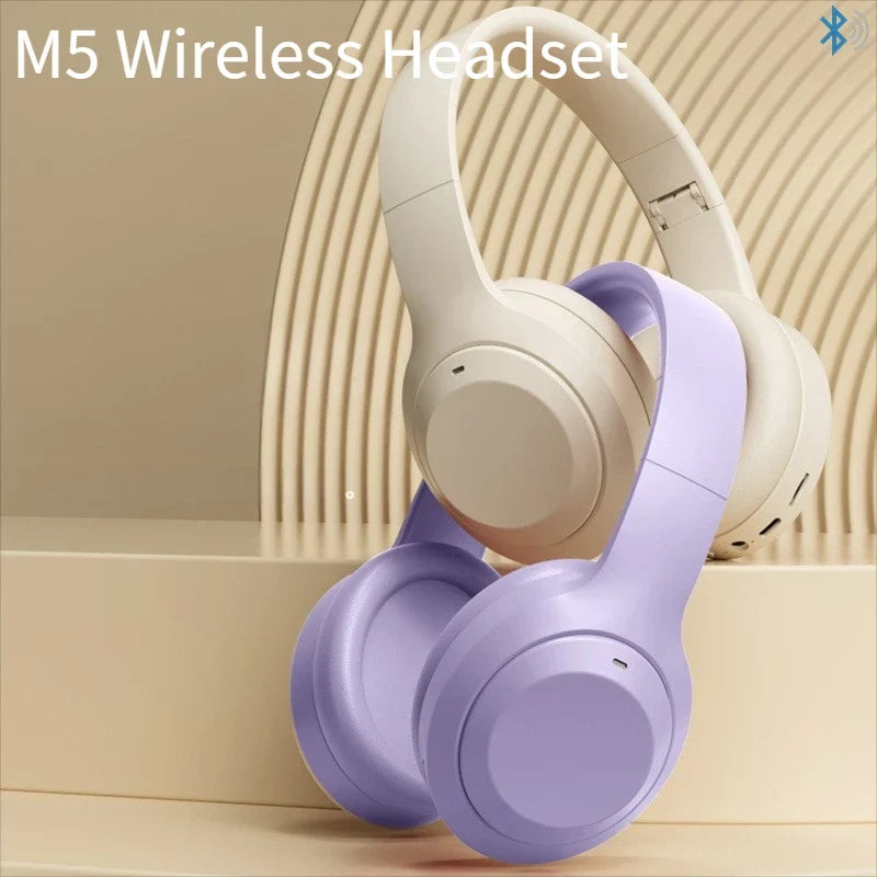 Over Ear HIFI Stereo M5 Headsets Wireless Bluetooth 5.3 Headphones Sports Gaming Earphones Support TF/AUX noise reduction