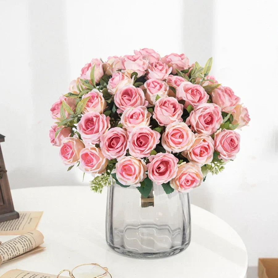 Silk White Rose Bouquet