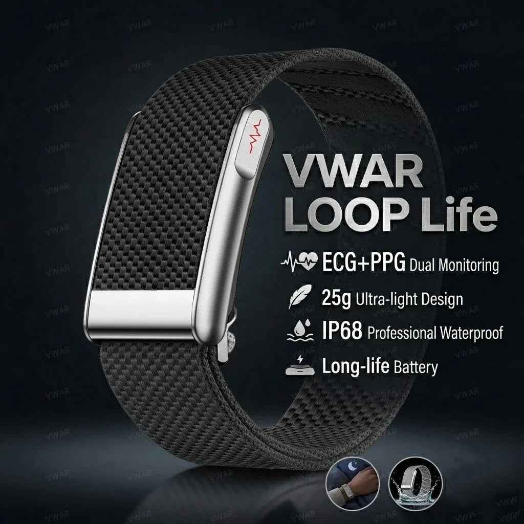 2026 New Nursing Grade Smart Bracelet VWAR Loop Life SpO2 Blood Lipid Uric Acid ECG+PPG Waterproof Band Sport Fitness Tracker