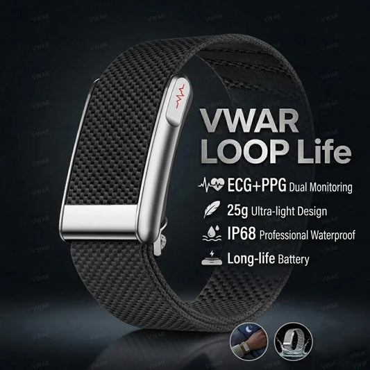 2026 New Nursing Grade Smart Bracelet VWAR Loop Life SpO2 Blood Lipid Uric Acid ECG+PPG Waterproof Band Sport Fitness Tracker
