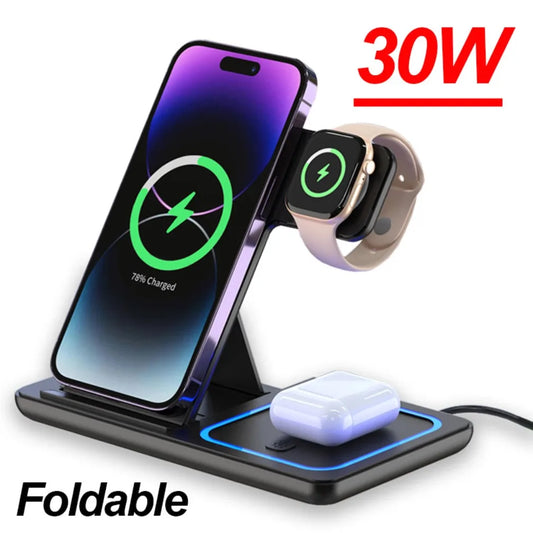 VIKEFON 30W Foldable 3-in-1 Charger