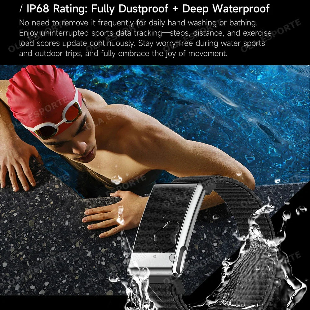 2026 NO Screen Smart Bracelet ECG+PPG SOS Heart Rate Blood Pressure Stress Temperature Sports Waterproof Screenless Smartwatch