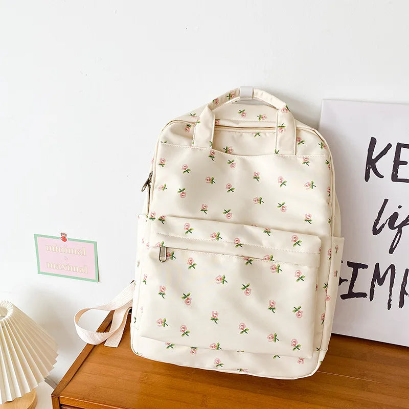 Japanese Style Floral Student Backpack