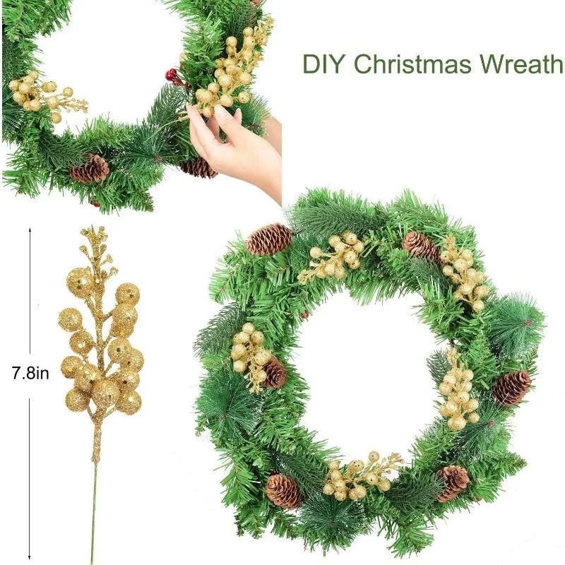 10pcs Sparkling Berry Christmas Ornaments