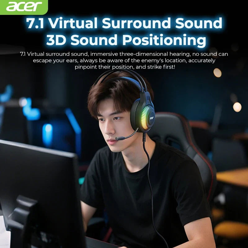 RGB Cool Lighting Wired Earphones Low latency Headphones with Mic Breathable Comfortable Earbuds Surround Sound Effects for Game