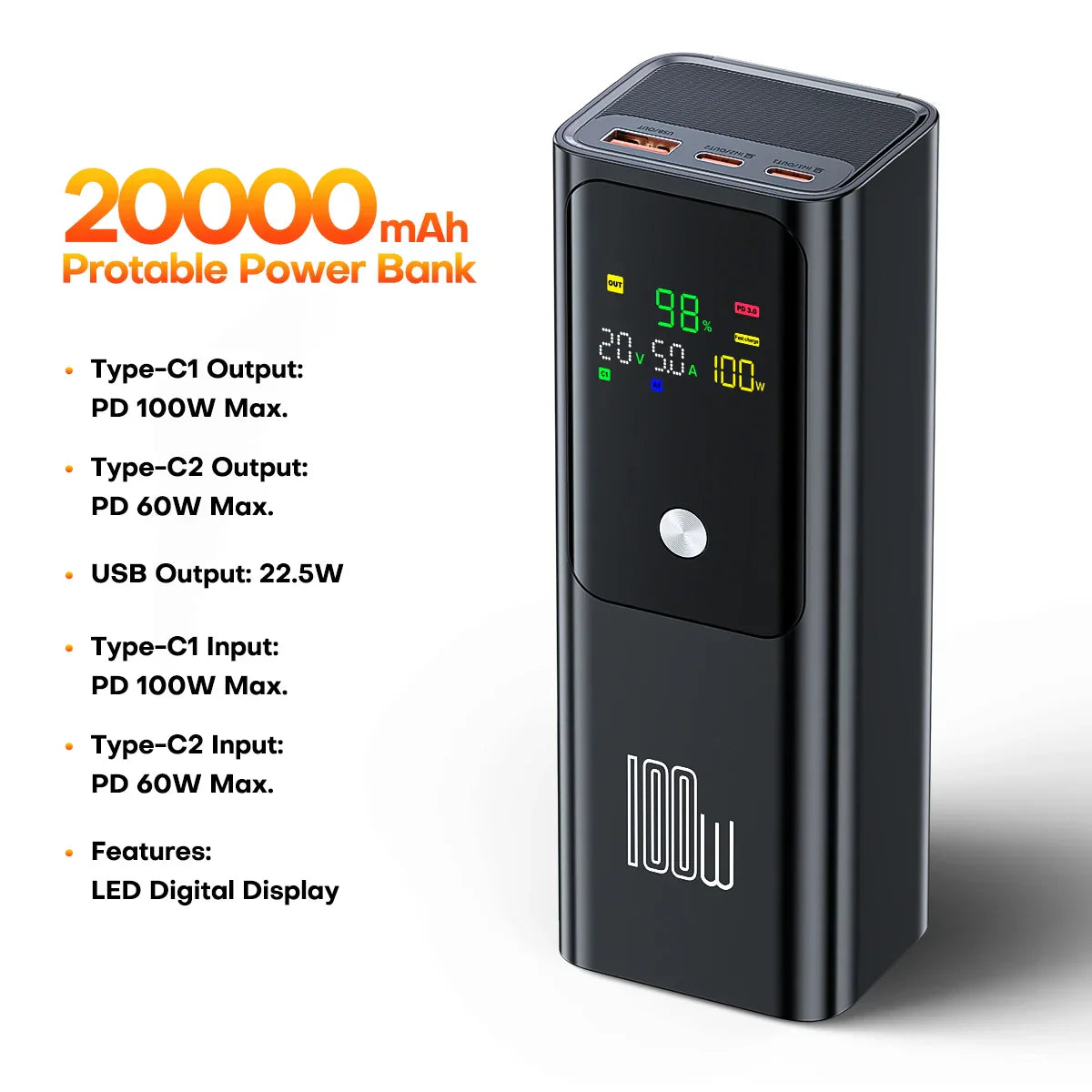 QOOVI 20000mAh PD PowerBank