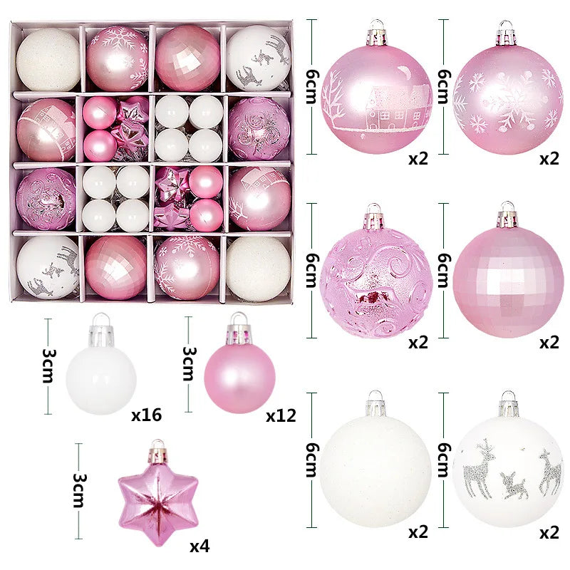 44pcs Christmas Ball Ornaments Set