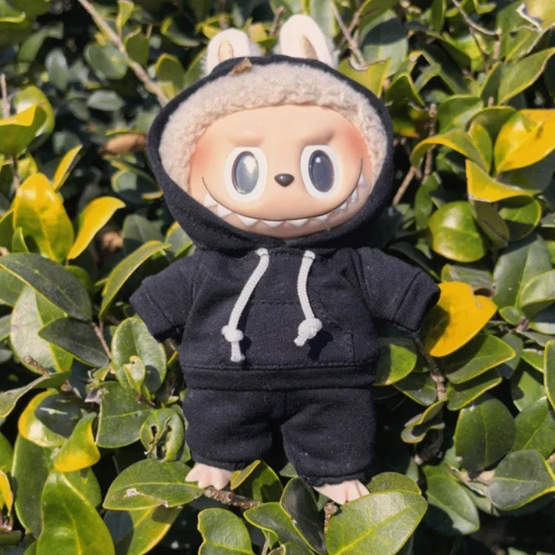 17cm Labubu Hoodie Outfit Set
