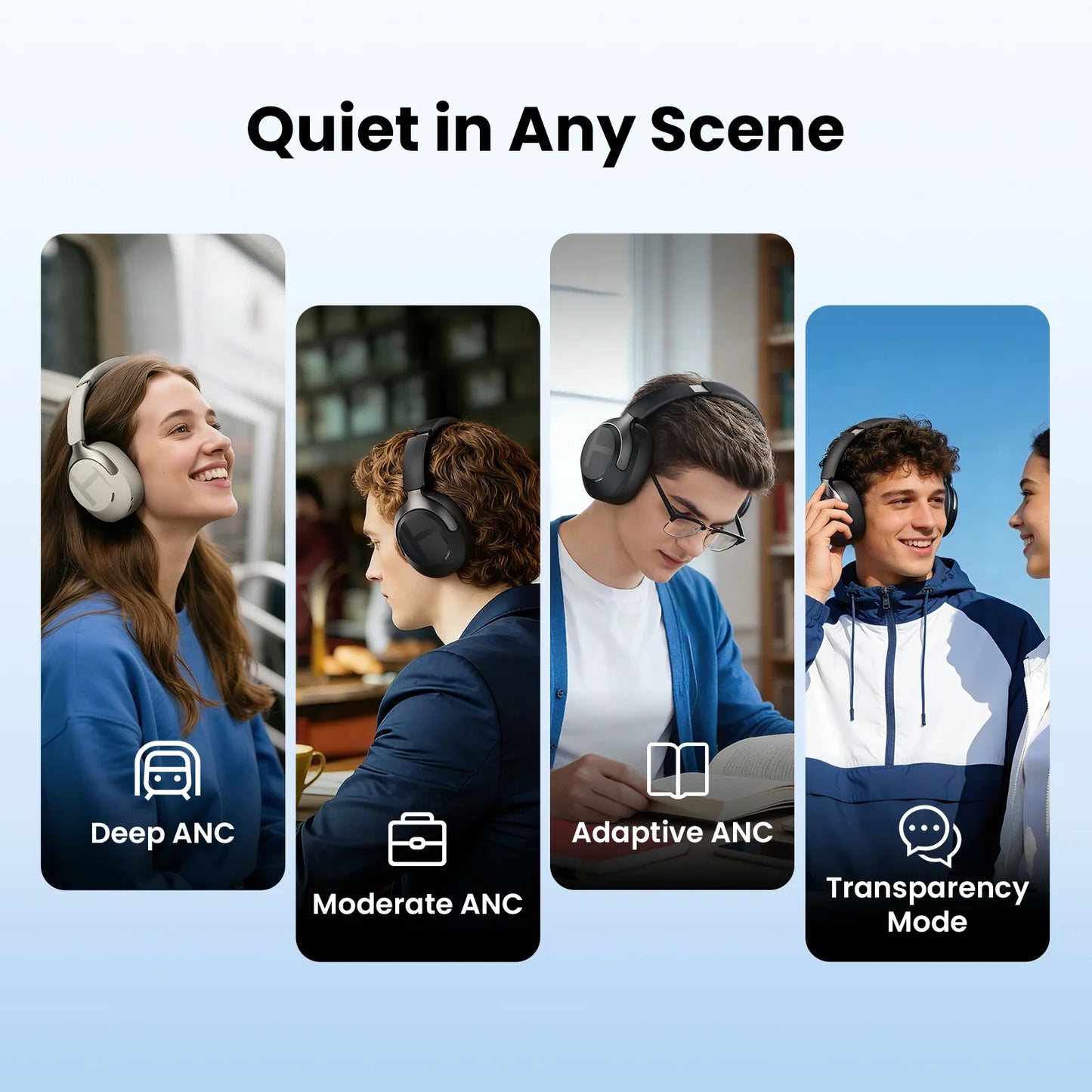 HAYLOU S40 ANC Wireless Headphone 50dB Noise Canceling Hi-Res 3D Spatial Audio Earphone with LDAC Bluetooth 6.0 Over Ear Headset