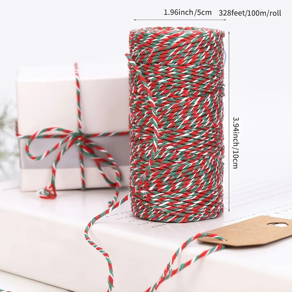Christmas Red Green Cotton Rope
