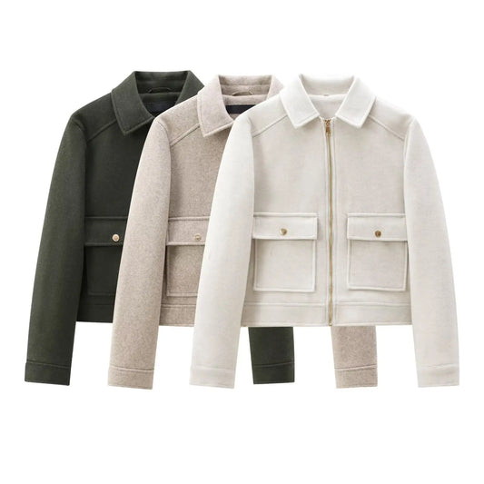 Elegant Women's Winter Zipper Jacket