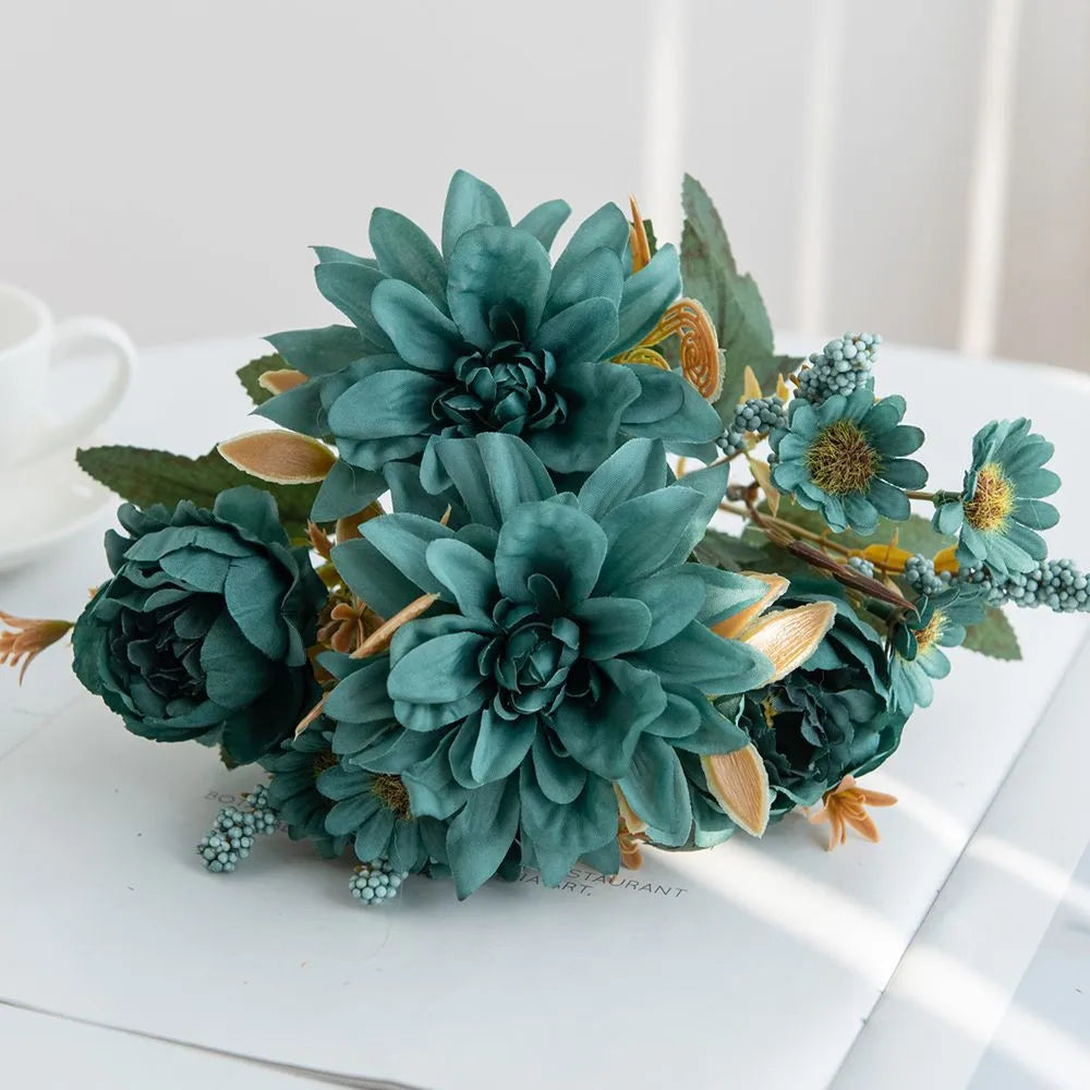 Silk Dahlia Rose Bouquet