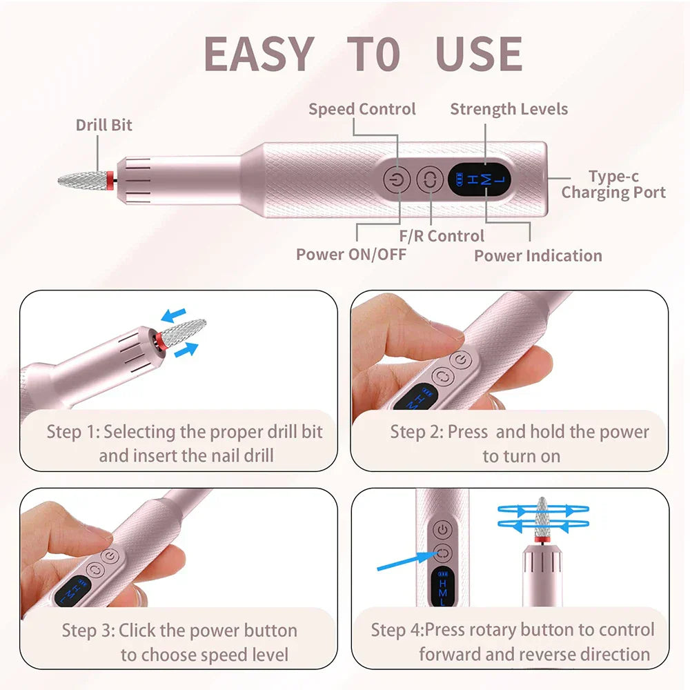 Cordless Electric Nail Drill Machine