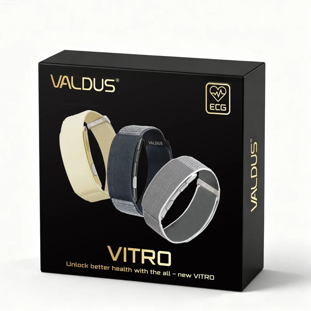 VALDUS VITRO ECG Smart Bracelet Heart Rate Blood Pressure Waterproof Long Battery Life Fitness SOS 2026 New NO Screen Smartwatch