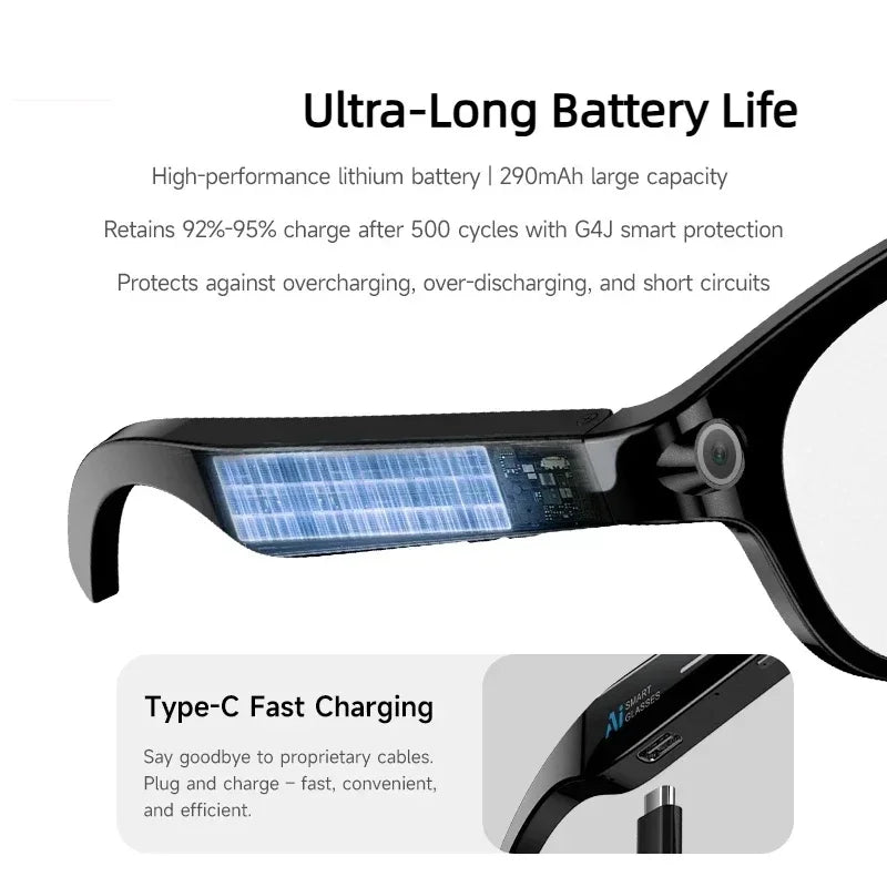 Xiaomi AI Smart Glasses 8K HD Camera LED Light Translation Dialogue Meeting Video Record Outdoor Sports Sunglasses 2026 New