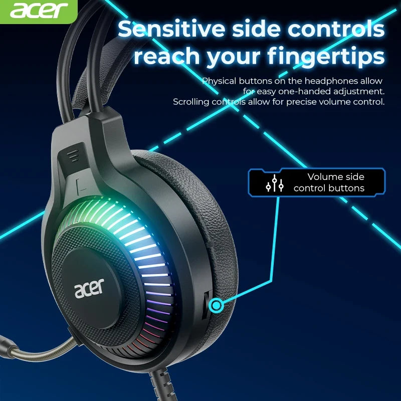 RGB Cool Lighting Wired Earphones Low latency Headphones with Mic Breathable Comfortable Earbuds Surround Sound Effects for Game