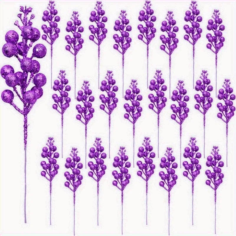 10pcs Sparkling Berry Christmas Ornaments