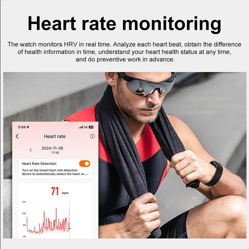 No Screen Smart Watch Heart Rate Blood Oxygen Sleep Monitor Smartwatch Waterproof Bracelet Sport Fitness Tracker Men Wristbands