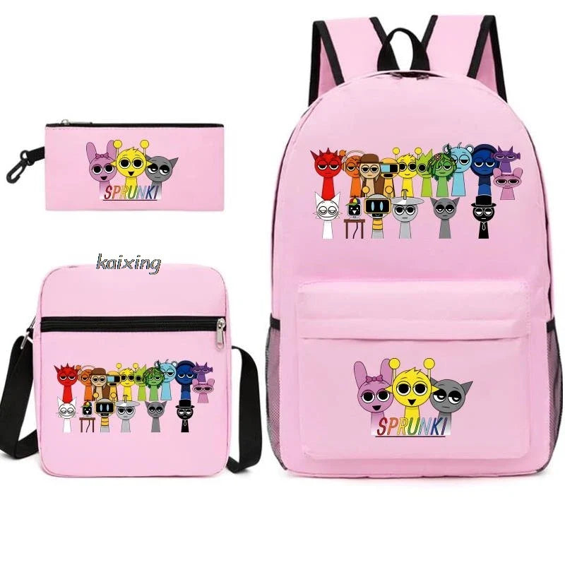 Sprunki Anime Backpack Set 3pcs