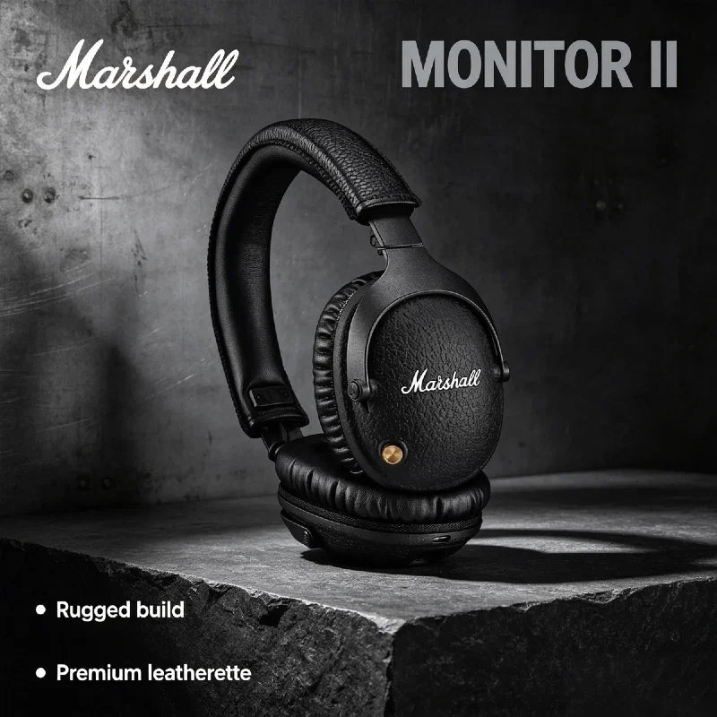 Marshall MONITOR II ANC Over Ear Wireless Headphones Active Noise Cancelling Subwoofer Gaming Music Sports Original Premium 30H