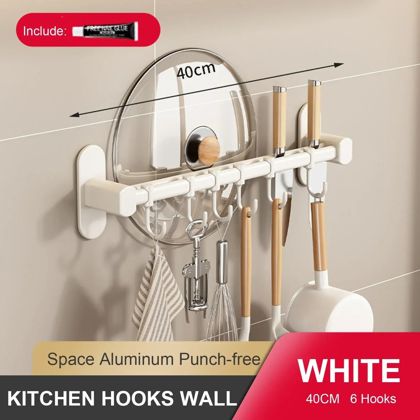 No-Punch Wall Kitchen Rack