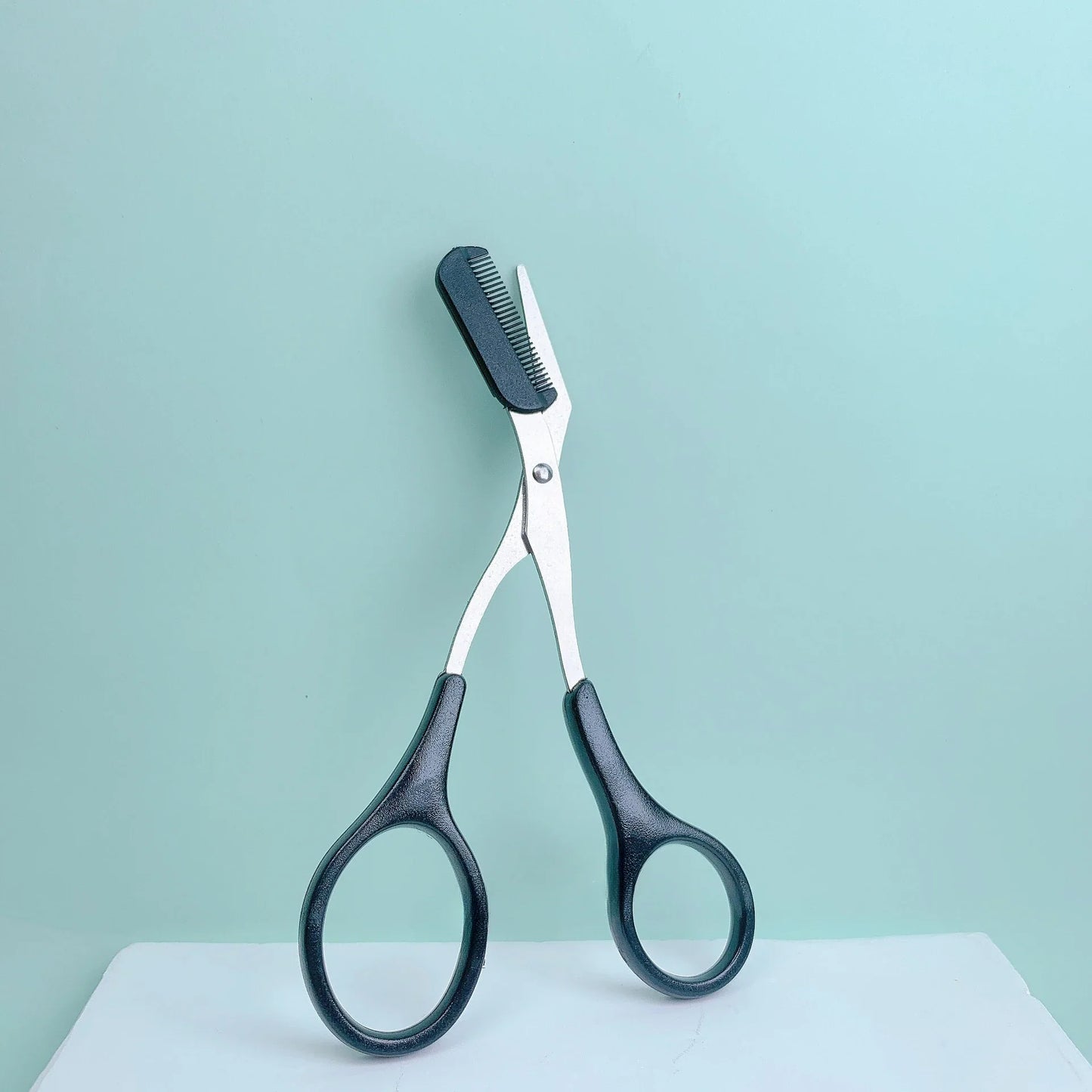 Pink Eyebrow Trimming Scissors Comb