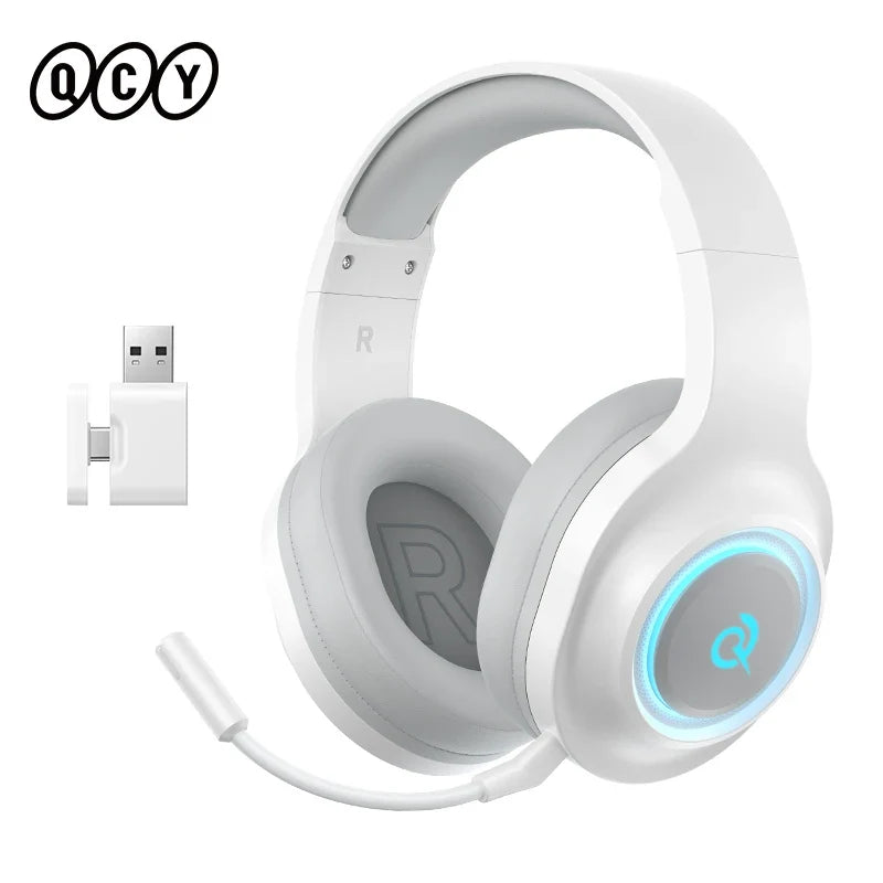 QCY Heroad V200 Over Ear Headphones 50mm Driver 7.1 Surround Sound Headset Wireless Bluetooth 6.0 Earphones for PC Laptop PS4/5