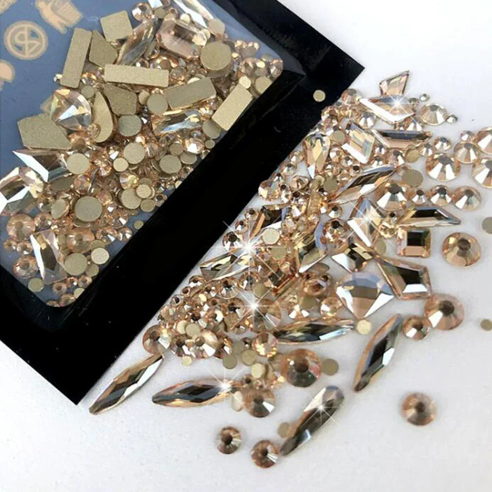 Y2K Glass Rhinestone Nail Set