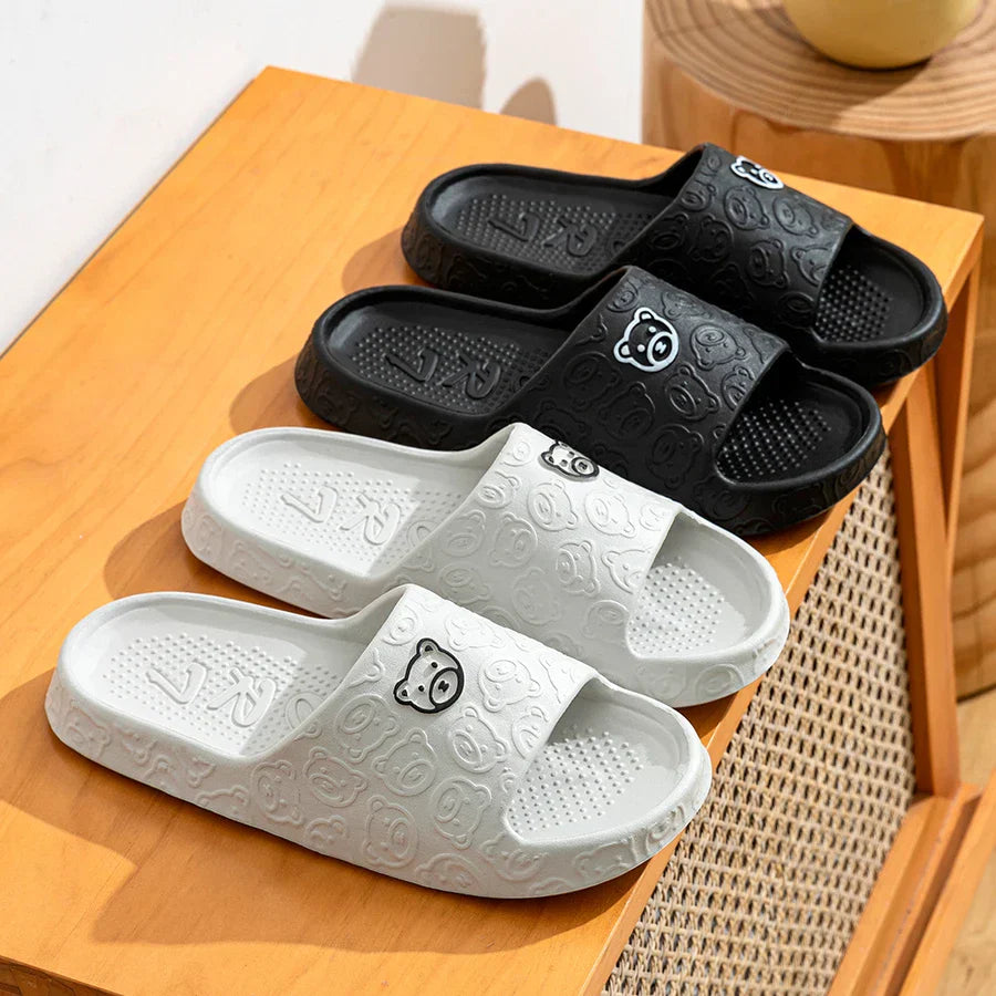 Summer Bear Print Slippers