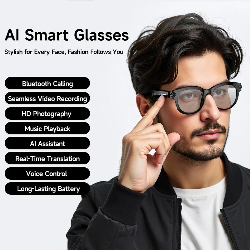 Xiaomi AI Smart Glasses 8K HD Camera LED Light Translation Dialogue Meeting Video Record Outdoor Sports Sunglasses 2026 New