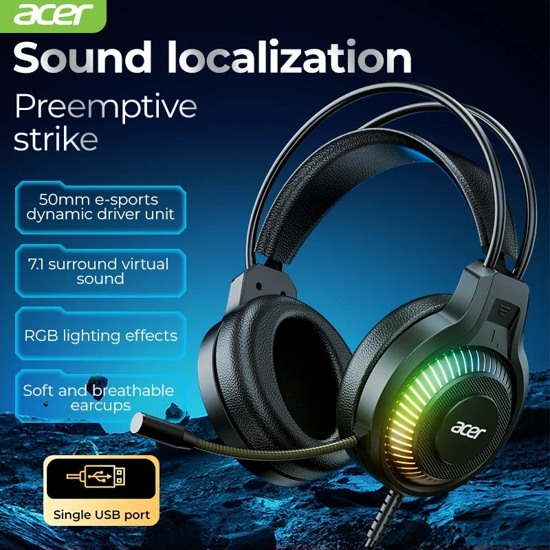 RGB Cool Lighting Wired Earphones Low latency Headphones with Mic Breathable Comfortable Earbuds Surround Sound Effects for Game