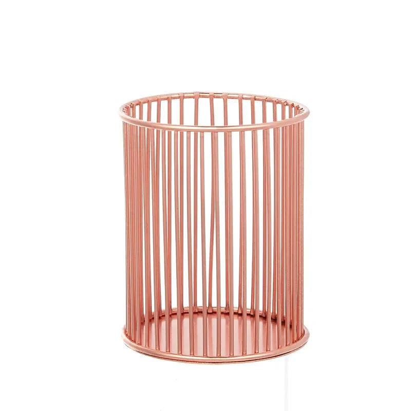 Cylindrical Wrought Iron Brush Organizer
