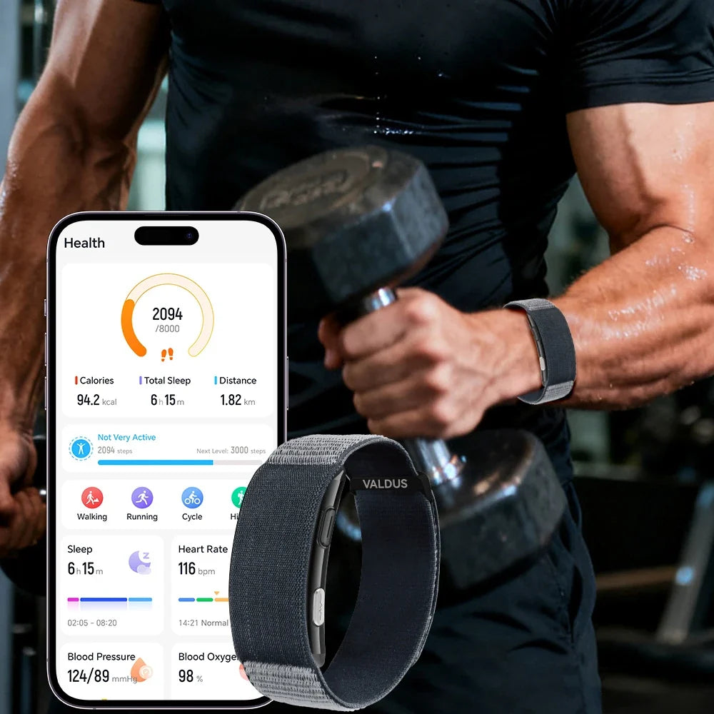 VALDUS VITRO ECG Smart Bracelet Heart Rate Blood Pressure Waterproof Long Battery Life Fitness SOS 2026 New NO Screen Smartwatch