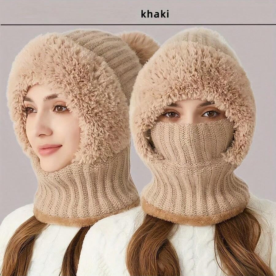 WarmthMax Thermal Lined Knit Hat - Milky White