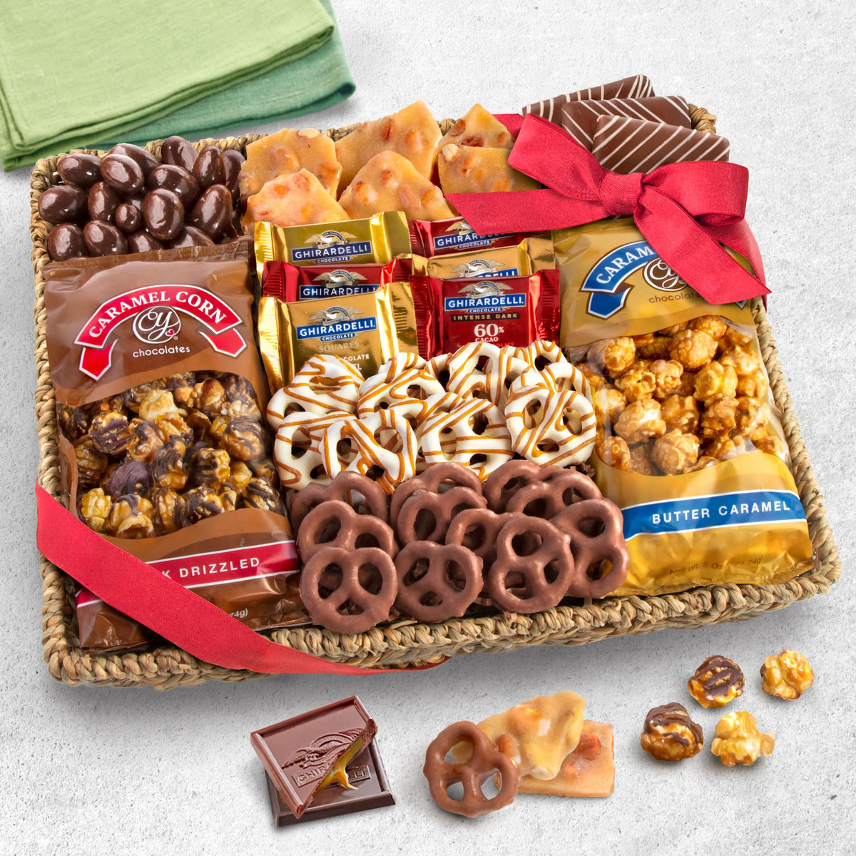 A Gift Inside Chocolate, Caramel & Crunch Grand Gift Basket | Gourmet Snack Hamper