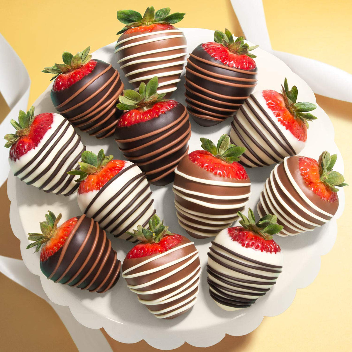 Chocolate Covered Strawberries - 12 Giant Delights (Dark, Milk & White) | A Gift Inside
