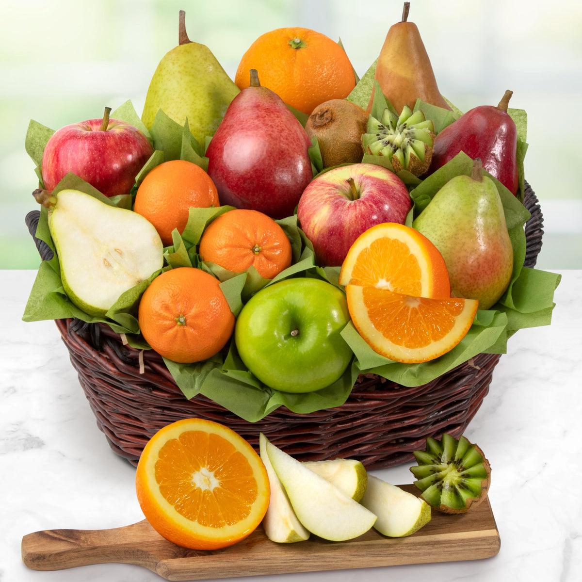 Harvest Gold Fruit Basket by A Gift Inside — Fresh Seasonal Pears & Fruits