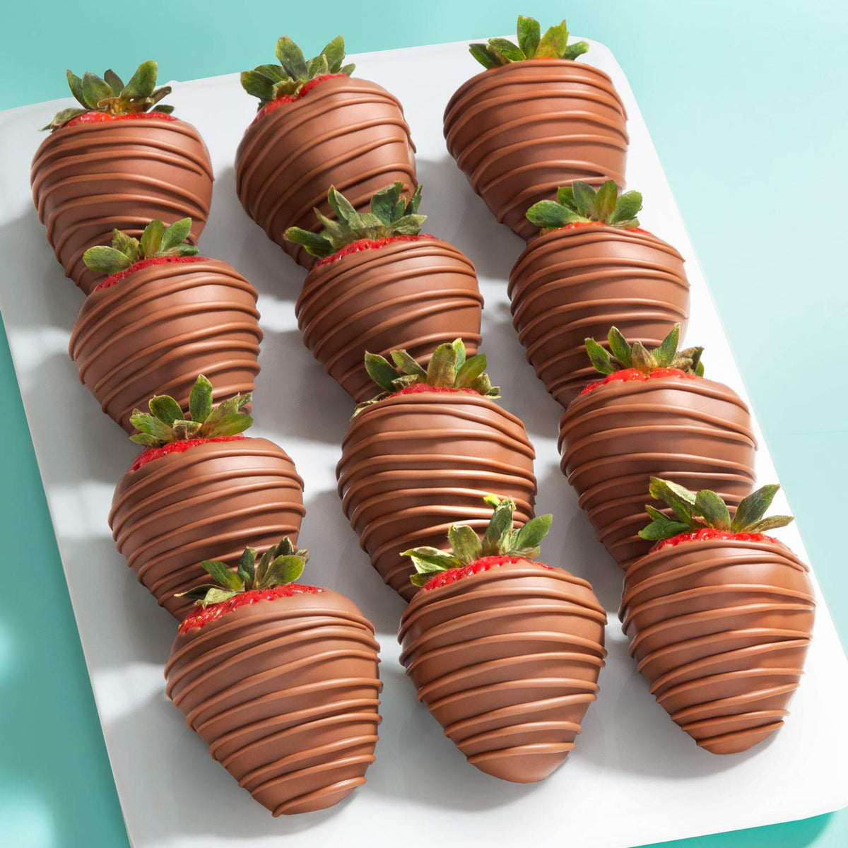 A Gift Inside Milk Madness Chocolate Dipped Strawberries — 12 Giant Berries, Overnight Shipping